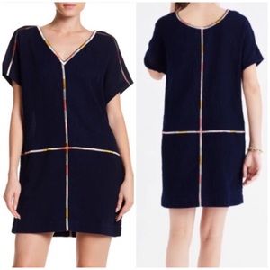 Madewell Pullover V-Neck Dress/Tunic Navy Blue